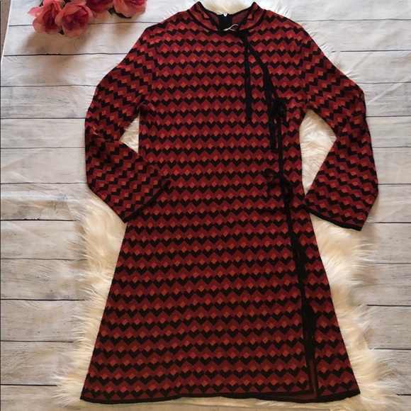 Zara Dresses & Skirts - Zara Knit Geometric Metallic Sweater Dress
